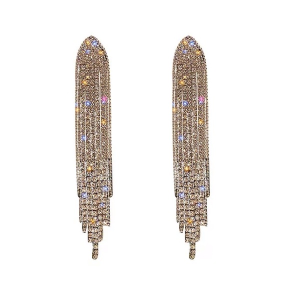 18K gold plated shiny statement earrings - Picture 3 of 3